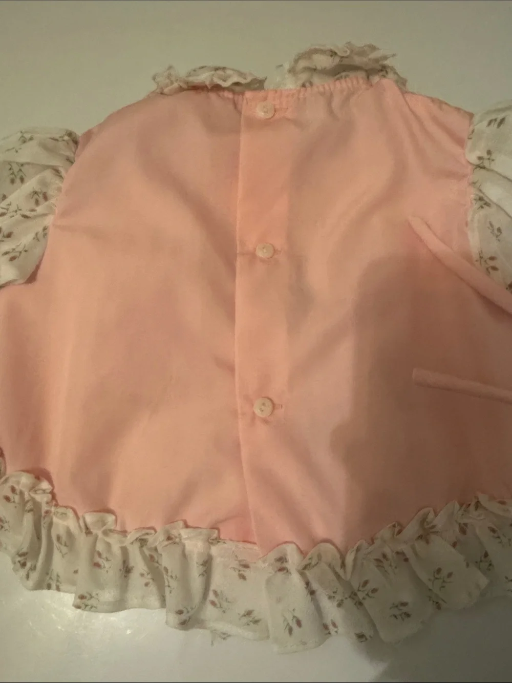 Vintage Blue and Pink Newborn Tops Embroidered Set
